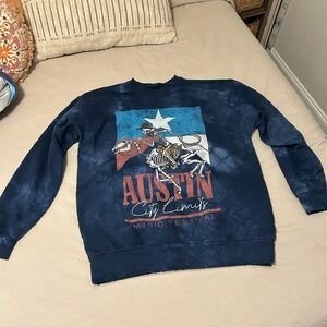 Austin City Limits Vintage Blue Tie Dye Sweatshirt size Large